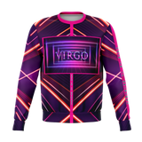 Neon Violet & Pink Lights Geometric Vibes Design - Virgo Sign - Unisex Soft Fashion Luxury Sweatshirt