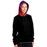 Luxury Poetry with Black on Black Design with Pink & Purple Sky One Fashion Hoodie