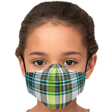 Fashion Grey & Turquoise Tartan Design Protection Face Mask