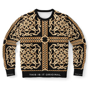 Black & Gold Luxury Ornamental Chains Design Fashion Sweatshirt