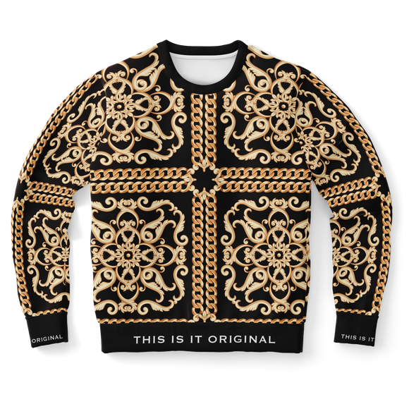 Black & Gold Luxury Ornamental Chains Design Fashion Sweatshirt