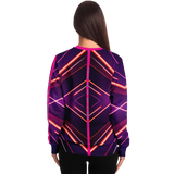 Neon Violet & Pink Lights Geometric Vibes Design - Virgo Sign - Unisex Soft Fashion Luxury Sweatshirt