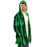 Cannabis design with Neon Stripes Style & UFO DRAMATIC HEAD Luxury Cloak