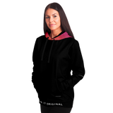 Luxury Poetry with Black on Black Design with Pink & Purple Sky One Fashion Hoodie