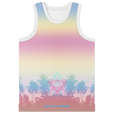 Luxury Pastel Colors - Palm Tree Design - 44 - Thankful - Unisex Basketball Jersey