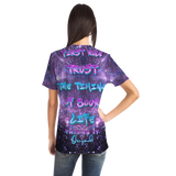 First Rule - Trust The Timing of Your Life Violet Sky & Stars Design Luxurious T-Shirt