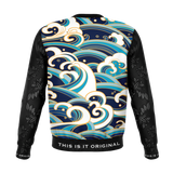 White & Blue Japan Wave Luxury Edition Design Fashion Sweatshirt