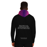 Luxury Poetry with Black on Black Design with Pink & Purple Sky One Fashion Hoodie