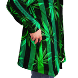 Cannabis design with Neon Stripes Style & UFO DRAMATIC HEAD Luxury Cloak