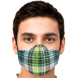 Fashion Grey & Turquoise Tartan Design Protection Face Mask