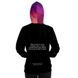 Luxury Poetry with Black on Black Design with Pink & Purple Sky One Fashion Hoodie