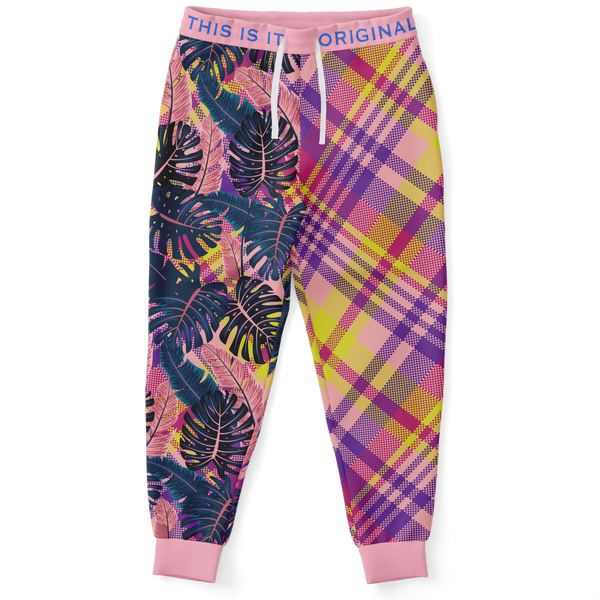 Pink & Grey Tropical Design with Exclusive Grey Tartan Style