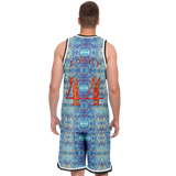 Light Blue Marble Exclusive Design on Luxury Basketball Unisex Jersey & Shorts Set