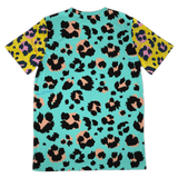 Light Blue & Yellow Special Leopard Design Street Wear T-Shirt