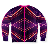 Neon Violet & Pink Lights Geometric Vibes Design - Virgo Sign - Unisex Soft Fashion Luxury Sweatshirt