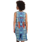 Light Blue Marble Exclusive Design on Luxury Basketball Unisex Jersey & Shorts Set