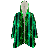 Cannabis design with Neon Stripes Style & UFO DRAMATIC HEAD Luxury Cloak