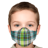 Fashion Grey & Turquoise Tartan Design Protection Face Mask