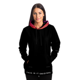 Luxury Poetry with Black on Black Design with Pink & Purple Sky One Fashion Hoodie