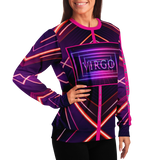 Neon Violet & Pink Lights Geometric Vibes Design - Virgo Sign - Unisex Soft Fashion Luxury Sweatshirt