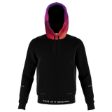 Luxury Poetry with Black on Black Design with Pink & Purple Sky One Fashion Hoodie