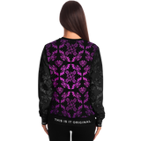 Pink & Black Design with Black Ornamental Sleeve Style Luxury Fashion Sweatshirt