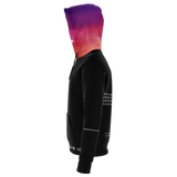 Luxury Poetry with Black on Black Design with Pink & Purple Sky One Fashion Hoodie