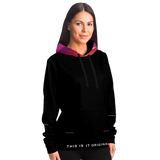 Luxury Poetry with Black on Black Design with Pink & Purple Sky One Fashion Hoodie