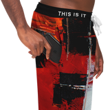 Painted Stylish Art Camouflage Red & Black Colorful Design Fashion Pants