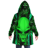 Cannabis design with Neon Stripes Style & UFO DRAMATIC HEAD Luxury Cloak