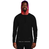 Luxury Poetry with Black on Black Design with Pink & Purple Sky One Fashion Hoodie