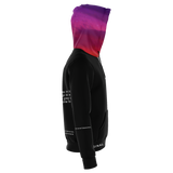 Luxury Poetry with Black on Black Design with Pink & Purple Sky One Fashion Hoodie