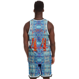 Light Blue Marble Exclusive Design on Luxury Basketball Unisex Jersey & Shorts Set