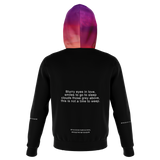 Luxury Poetry with Black on Black Design with Pink & Purple Sky One Fashion Hoodie