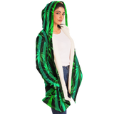 Cannabis design with Neon Stripes Style & UFO DRAMATIC HEAD Luxury Cloak