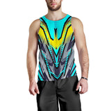 Racing Style Light Blue & Yellow Men's Tank Top