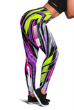 Racing Style Violet & Grey Vibes Women's Leggings