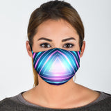 Future Neon Style Pink & Blue Lights Two Protection Face Mask