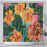 Orange Flowers Shower Curtain