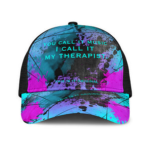 You call it music I call it my therapist. Street Art Design Mesh Back Cap