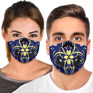 Deep Blue & Yellow Mandala Style Premium Protection Face Mask