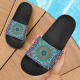 Ornamental Sky Blue Slide Sandals