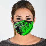 Classic Racing Design Black & Neon Green Protection Face Mask