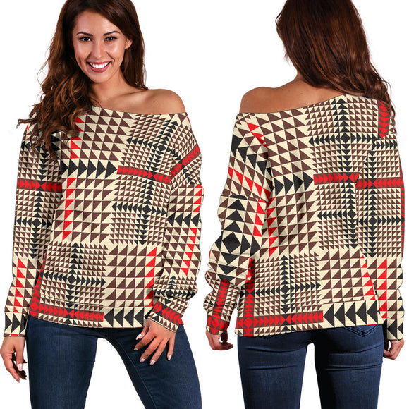 Awesome Tartan Plaid Women's Off Shoulder Sweater