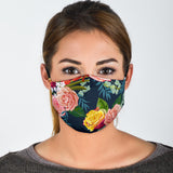 Classic Roses Deep Blue Art Protection Face Mask