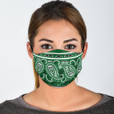 Green Bandana Design With Paisley Style Protection Face Mask