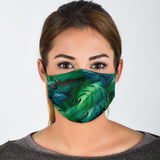 Green Tropical Leaf Art Protection Face Mask