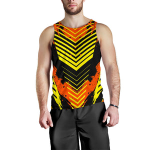 Racing Industrial Style Yellow & Orange Men's Tank Top