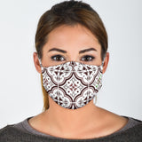 White & Brown Ornamental Design Protection Face Mask