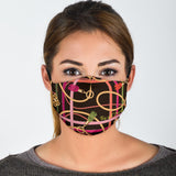 Luxurious Gold Chains on Black Design Protection Face Mask